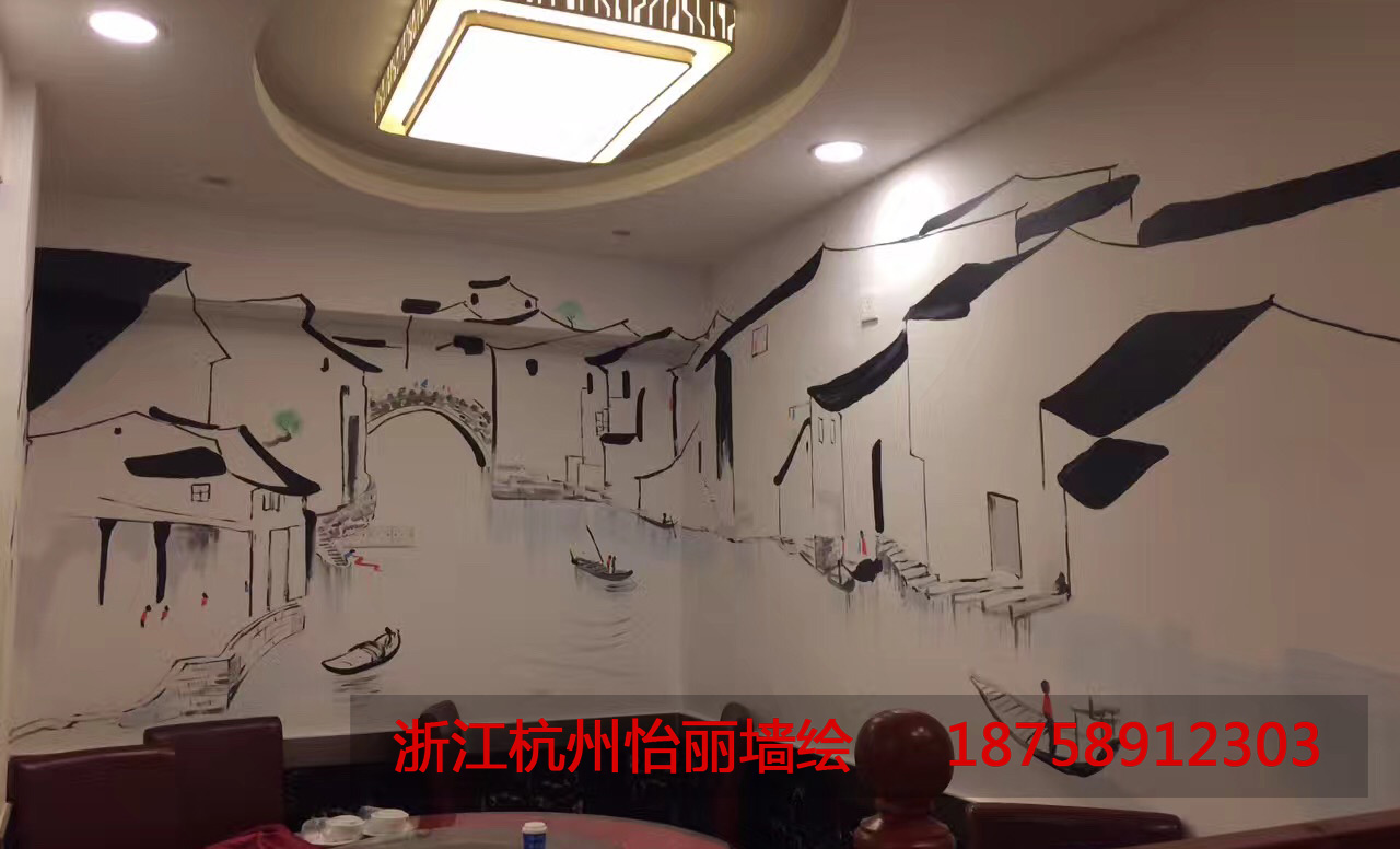中式餐厅酒店手绘墙绘画.jpg